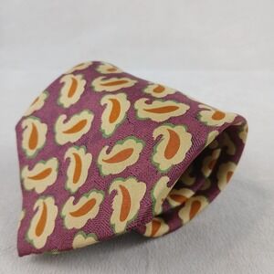 VTG Burberrys Of London 3.5x60 Mens Silk Tie Woven Paisley